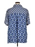 Rose + Olive 100% Polyester Floral Blue Short Sleeve Blouse Size 1X - photo 2