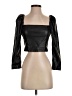 Alice + Olivia 100% Polyurethane Black 3/4 Sleeve Top Size 4 - photo 1