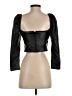 Alice + Olivia 100% Polyurethane Black 3/4 Sleeve Top Size 4 - photo 2