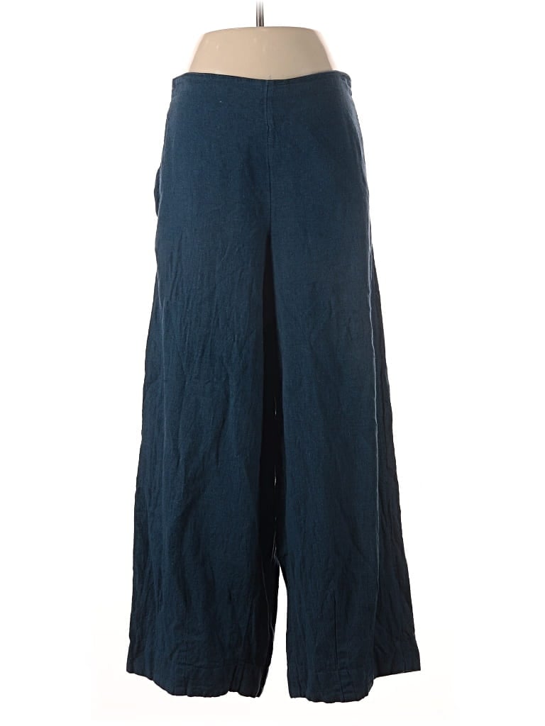 Pre-owned Free People Linen Pants In Blue