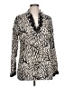 C. Wonder Animal Print Ivory Long Sleeve Blouse Size L - photo 1