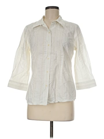 Sigrid Olsen Sport 3/4 Sleeve Button-Down Shirt (view 1)