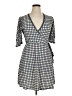 Max Studio Houndstooth Blue Casual Dress Size L - photo 1