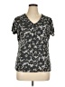 212 Collection 100% Nylon Gray Short Sleeve Blouse Size XL - photo 1