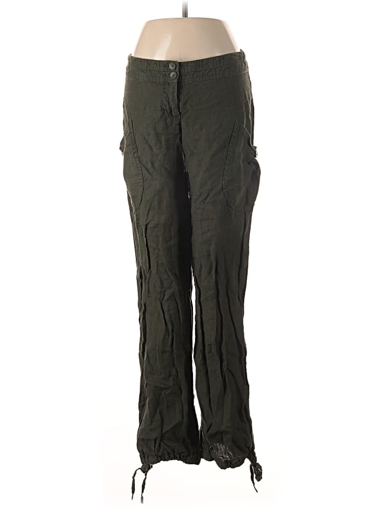 Pre-owned Divided By H&m Linen Pants In Green