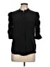 FRAME Black 3/4 Sleeve Button-Down Shirt Size L - photo 1