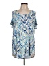 JM Collection Blue Short Sleeve Blouse Size L - photo 1