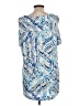 JM Collection Blue Short Sleeve Blouse Size L - photo 2