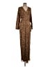 Mac Duggal 100% Polyester Animal Print Brown Casual Dress Size 4 - photo 1