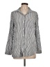 Old Navy Stripes Silver Long Sleeve Blouse Size L - photo 1