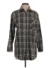Adora Plaid Gray Long Sleeve Blouse Size S - photo 1