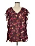 Meadow Rue 100% Polyester Burgundy Short Sleeve Blouse Size M - photo 1