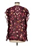 Meadow Rue 100% Polyester Burgundy Short Sleeve Blouse Size M - photo 2