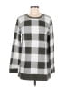 Lands' End Checkered-gingham Silver Pullover Sweater Size M - photo 1