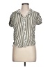 Alexander Jordan 100% Rayon Stripes Green Short Sleeve Blouse Size L - photo 1