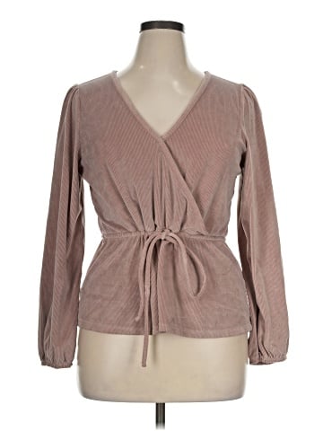 Madewell Corduroy Tie-Front Faux-Wrap Top (view 1)