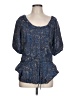 DKNY Jeans 100% Viscose Blue Short Sleeve Blouse Size L - photo 1