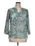 The Limited 100% Polyester Paisley Teal 3/4 Sleeve Blouse Size XL - photo 1