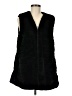 Echo 100% Polyester Black Faux Fur Vest Size Med - Lg - photo 1