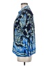 Boston Proper 100% Rayon Paisley Blue 3/4 Sleeve Blouse Size M - photo 5