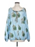 Verandah Blue Long Sleeve Blouse Size S - photo 1