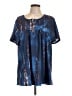 Unbranded Tie-dye Blue Short Sleeve Blouse Size L (estimated) - photo 1