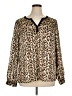 Chaus 100% Polyester Animal Print Brown Long Sleeve Blouse Size XL - photo 1