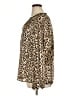 Chaus 100% Polyester Animal Print Brown Long Sleeve Blouse Size XL - photo 5