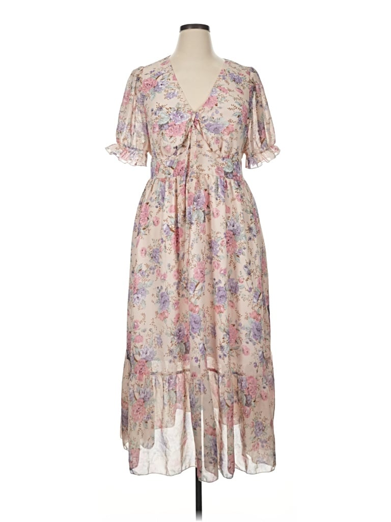 Pre-owned Shein Curve Casual Dress In Pink