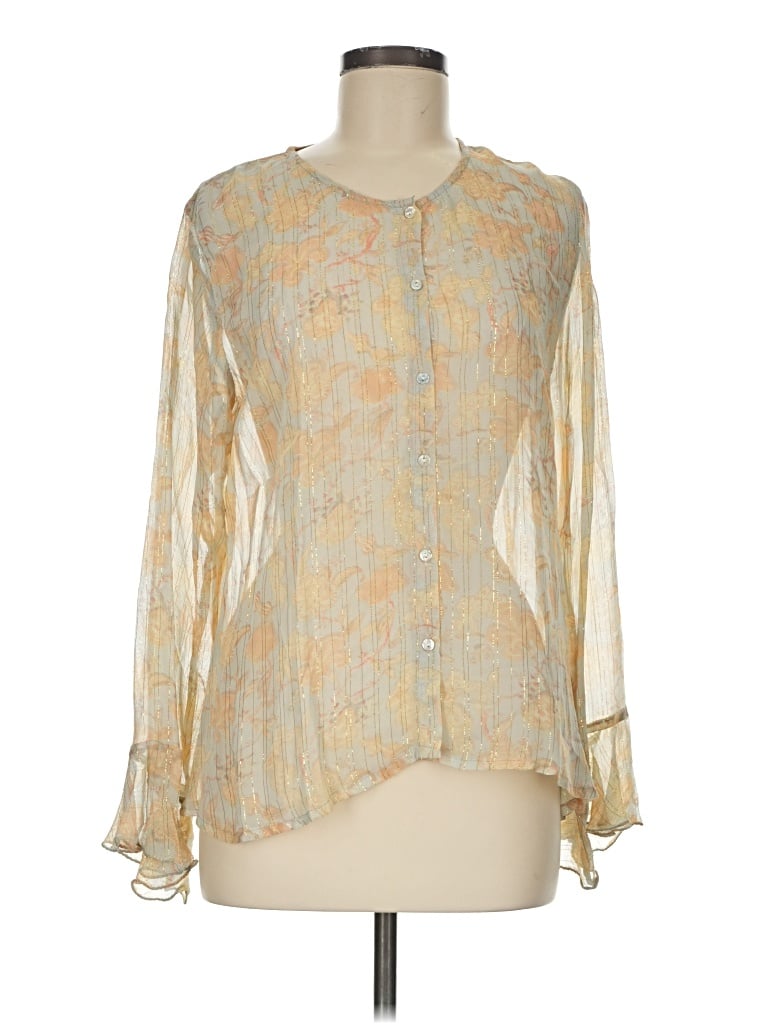 Pre-owned Raga Long Sleeve Blouse In Yellow