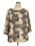 Rose + Olive 100% Polyester Gold 3/4 Sleeve Blouse Size 2X - photo 1