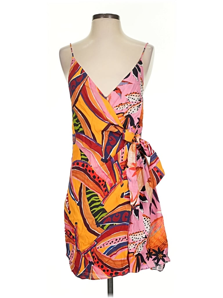 Pre-owned Farm Rio Cocktail Dress In Orange