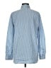 Ann Taylor Stripes Blue Long Sleeve Button-Down Shirt Size M - photo 2
