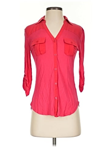 New York & Company 3/4 Sleeve Button-Down Shirt (view 1)