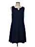 Kaari Blue Solid Blue Casual Dress Size L - photo 1