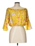 BCBGeneration 100% Polyester Yellow 3/4 Sleeve Blouse Size L - photo 1