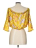 BCBGeneration 100% Polyester Yellow 3/4 Sleeve Blouse Size L - photo 2