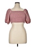 Curves 100% Polyester Pink Short Sleeve Top Size 14 - photo 1