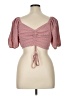 Curves 100% Polyester Pink Short Sleeve Top Size 14 - photo 2