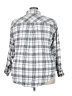 Maurices Plaid Gray 3/4 Sleeve Button-Down Shirt Size 2X - photo 2