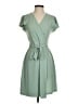 Nine West Solid Green Casual Dress Size XS - photo 1