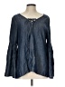 Sanctuary 100% Tencel Blue Long Sleeve Blouse Size L - photo 1
