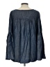 Sanctuary 100% Tencel Blue Long Sleeve Blouse Size L - photo 2
