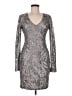 BCBGMAXAZRIA Metallic Silver Cocktail Dress Size M - photo 1