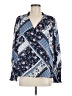 Cooper & Ella 100% Polyester Print Blue Long Sleeve Blouse Size M - photo 1