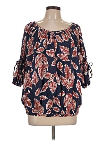 Easel 3/4 Sleeve Blouse (view 1)