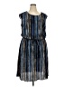 Connected Apparel 100% Polyester Stripes Blue Casual Dress Size 18 - photo 1