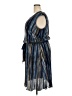 Connected Apparel 100% Polyester Stripes Blue Casual Dress Size 18 - photo 5