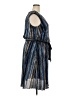 Connected Apparel 100% Polyester Stripes Blue Casual Dress Size 18 - photo 4