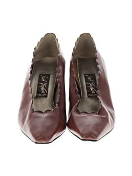 lord and taylor ladies dress shoes Lord & Taylor Ostrich Embossed Leather Pumps Shoes Womens 7M Brown Old Money VTG